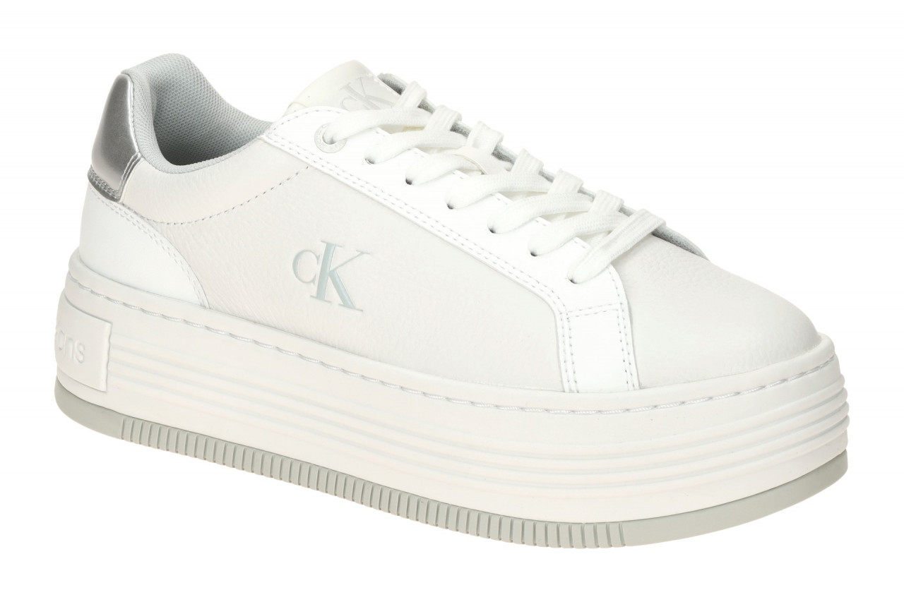 Calvin Klein Damenschuhe YW01766 0LI Wei?/Silber Plateau Sneaker 1 Calvin Klein Damenschuhe YW01766 0LI Wei?/Silber Plateau Sneaker