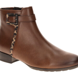 Gabor 8031.01.003 Damen Stiefeletten Braun Saddle/Natur Leo-Muster Blockabsatz