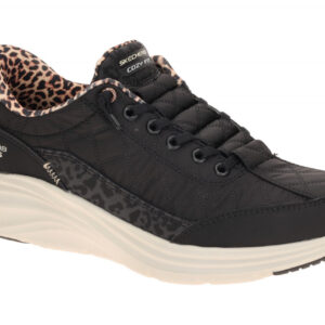 Skechers 150419 BLK Damen Slipper Schwarz Leo Look Vapor Foam?