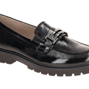 CAPRICE 24702 elegante schwarze Damenschuhe mit altsilbernem Schmuck