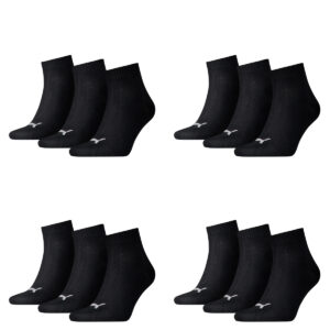 12 Paar Puma Unisex Quarter Socken Sneaker Gr. 35 - 49 für Damen Herren Füßling...