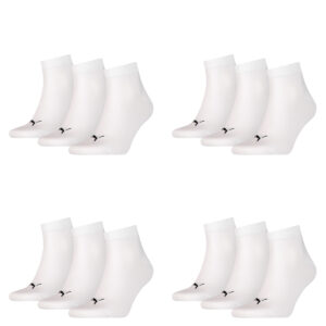 12 Paar Puma Unisex Quarter Socken Sneaker Gr. 35 - 49 für Damen Herren Füßling...