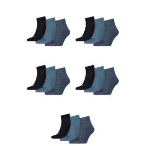 15 Paar Puma Unisex Quarter Socken Sneaker Gr. 35 - 49 für Damen Herren Füßling...