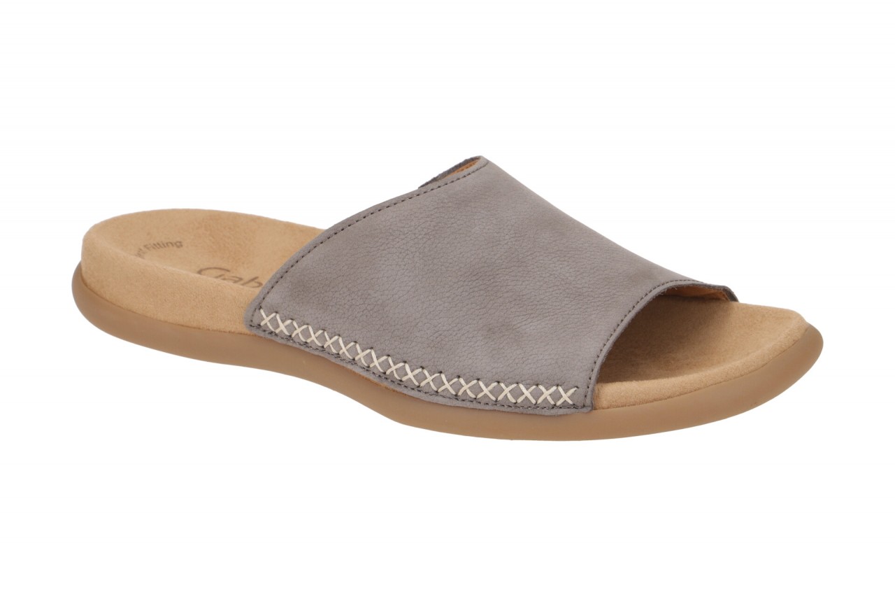 Gabor 03.705.13 Damen Pantoletten Grau fumo Bequem Nubuck Echtleder Textil Fu... 1 Gabor 03.705.13 Damen Pantoletten Grau fumo Bequem Nubuck Echtleder Textil Fu...