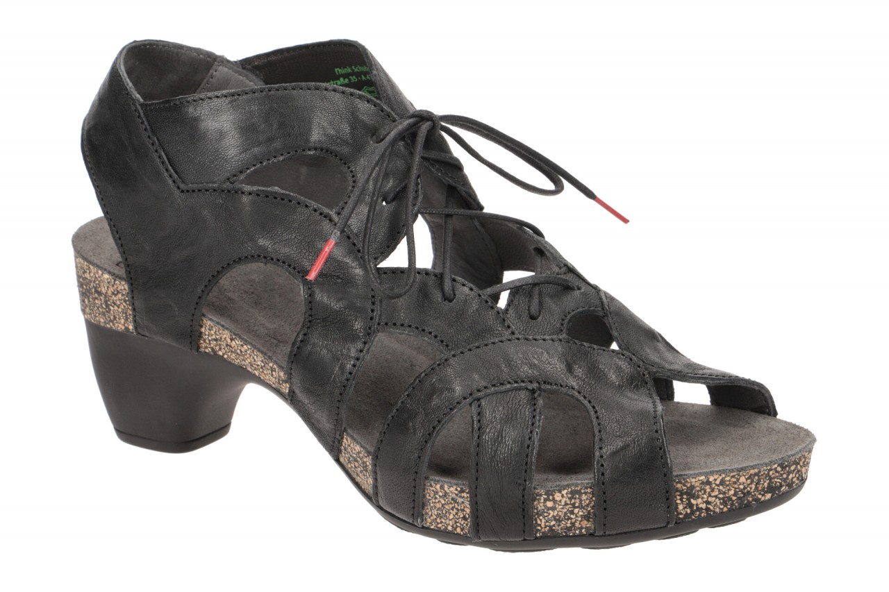 Think TRAUDI-576 Schwarz Damen Sandalette Echtleder Riemchen Sandalen 4cm Absatz 1 Think TRAUDI-576 Schwarz Damen Sandalette Echtleder Riemchen Sandalen 4cm Absatz