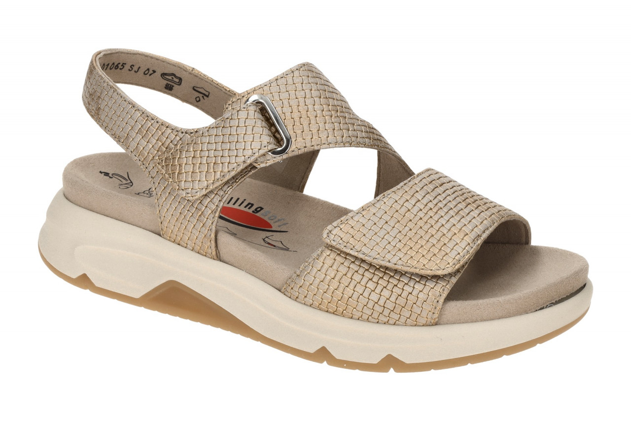Gabor 66.885.63 Damen Sandale beige muschel Klettverschluss Wechselfu?bett 1 Gabor 66.885.63 Damen Sandale beige muschel Klettverschluss Wechselfu?bett