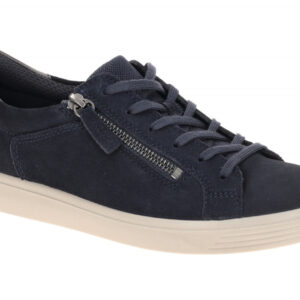 Ecco 218723 Damen Sneaker Classic Zip Blau Marine/Silber Leicht Flexibel