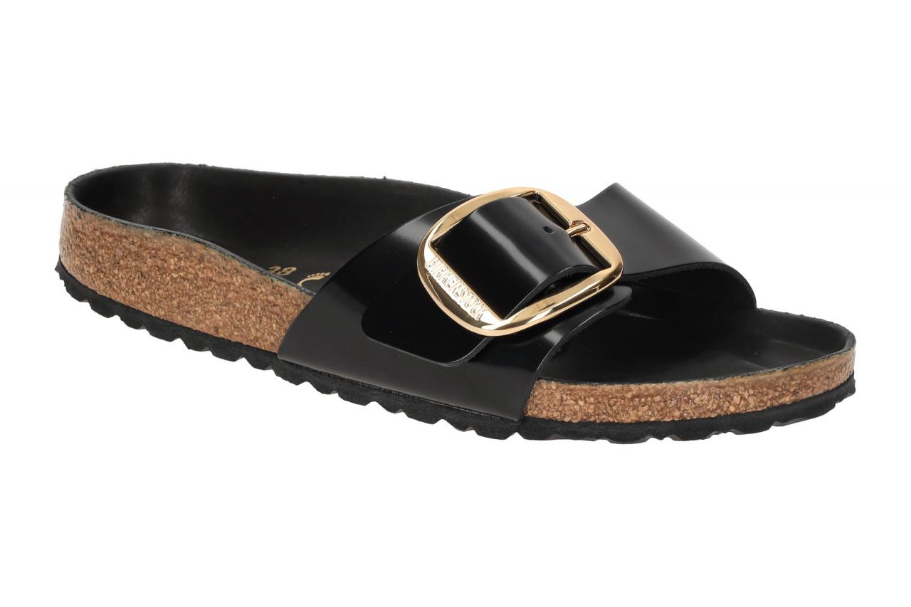Birkenstock 1022650 Madrid Big Buckle Damen Pantoletten Schwarz Lack Echtleder 1 Birkenstock 1022650 Madrid Big Buckle Damen Pantoletten Schwarz Lack Echtleder