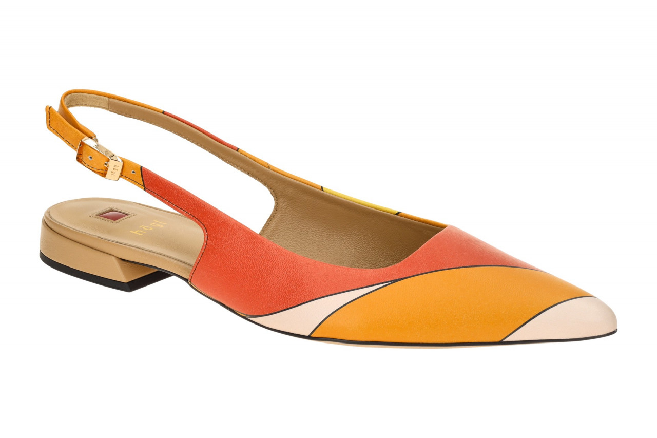 H?gl 1948 4299 SOPHIE Damen Sling Pumps orange/multi Glattleder Absatz 1cm 1 H?gl 1948 4299 SOPHIE Damen Sling Pumps orange/multi Glattleder Absatz 1cm