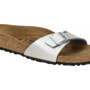 Birkenstock 40413 BS Madrid Damen Pantoletten silber grau Synthetik Fu?bett a...