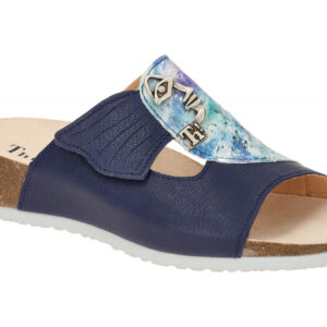 Think 124 MIZZI Pantoletten Damenschuhe indigo/kombi Echtleder Komfort Fu?bett