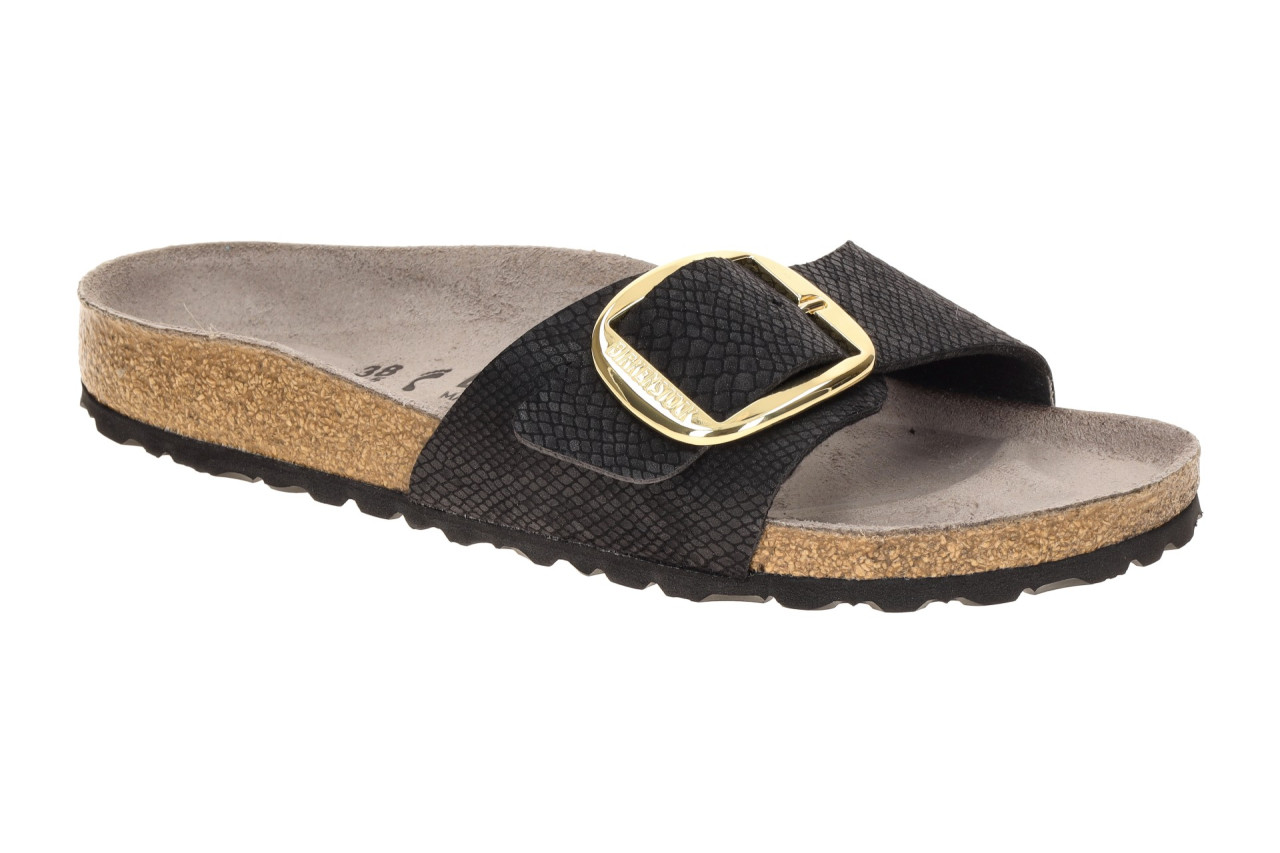 Birkenstock Damen Pantoletten 1032965 MADRID BIG BUCKLE Schwarz Python Muster 1 Birkenstock Damen Pantoletten 1032965 MADRID BIG BUCKLE Schwarz Python Muster