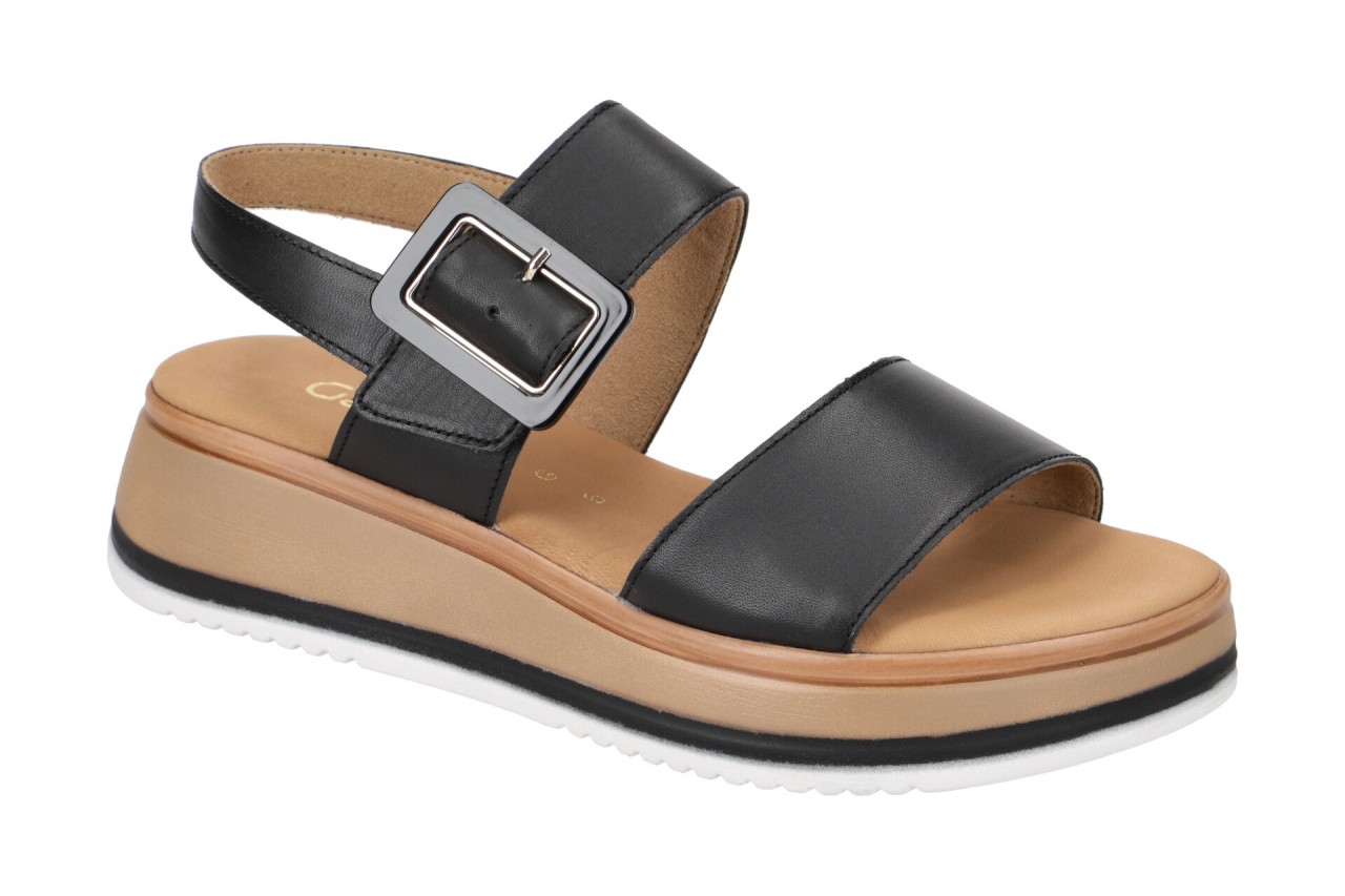 Gabor 82.744 Damen Sandalette Schwarz Echtleder Keilabsatz Klettverschluss 1 Gabor 82.744 Damen Sandalette Schwarz Echtleder Keilabsatz Klettverschluss