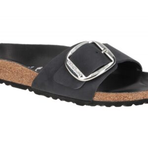 Birkenstock Madrid Big Buckle 1006523 Damen Pantoletten Schwarz Nubukleder
