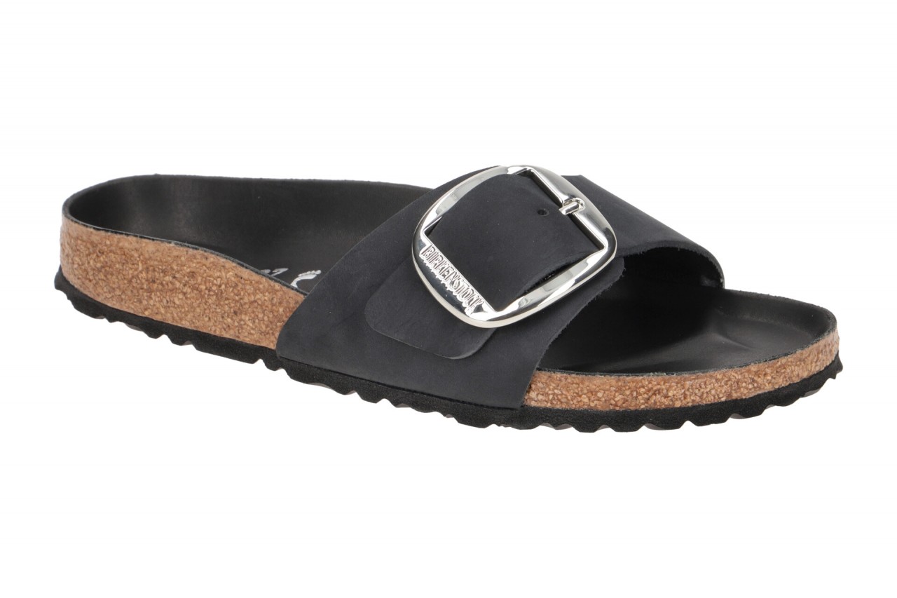 Birkenstock Madrid Big Buckle 1006523 Damen Pantoletten Schwarz Nubukleder 1 Birkenstock Madrid Big Buckle 1006523 Damen Pantoletten Schwarz Nubukleder
