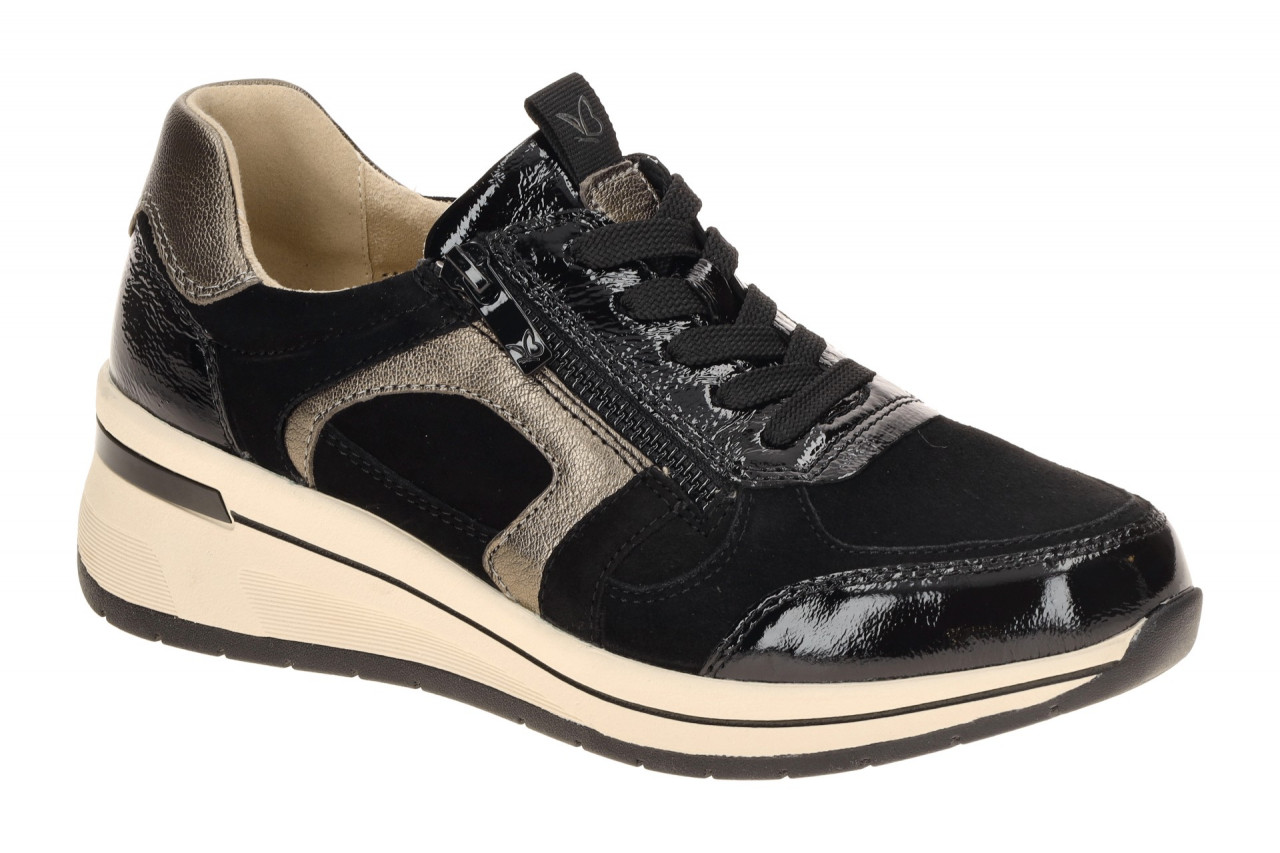 CAPRICE 23300 Damenschuhe Schwarz Bequeme Keil-Sneaker mit Schn?rung 1 CAPRICE 23300 Damenschuhe Schwarz Bequeme Keil-Sneaker mit Schn?rung