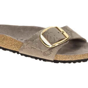 Birkenstock 1031701 Madrid Big Buckle Damen Pantoletten taupe-grau Python-Muster