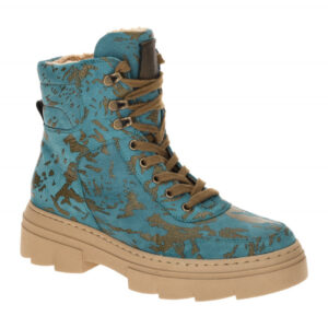 Waldl?ufer 977801 Damen Winterstiefeletten blau lago/khaki H-SAIGA Plateau Boots