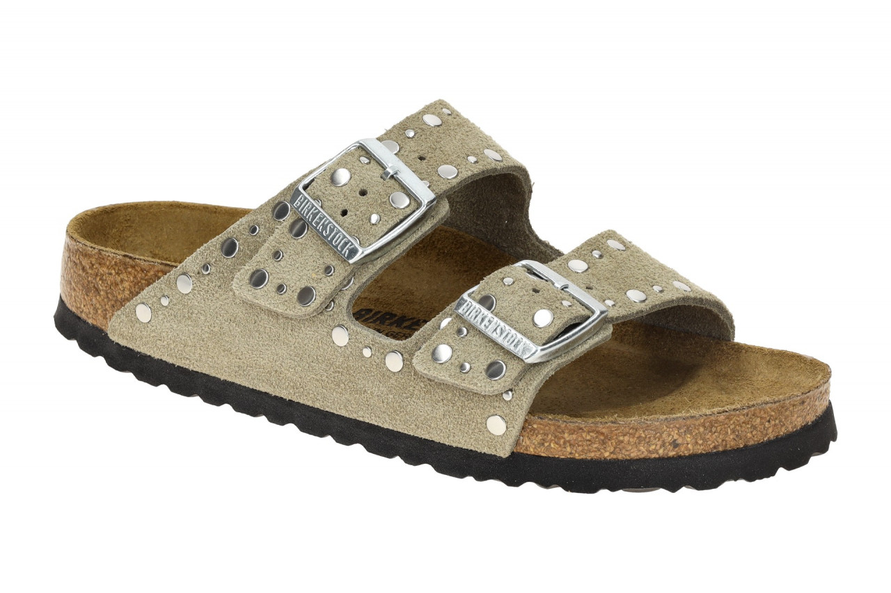 Birkenstock 1029390 ARIZONA RIVET BORDER Damen Pantoletten grau mit Silber-Ni... 1 Birkenstock 1029390 ARIZONA RIVET BORDER Damen Pantoletten grau mit Silber-Ni...