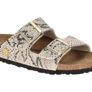 Birkenstock 1033065 BS Arizona Damen Pantoletten Grau Oyster mit Anatomischem...