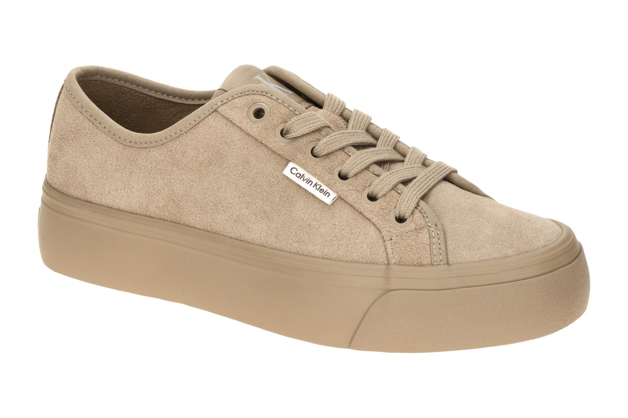 Calvin Klein YW02000 PFA VULC FLATF LACE UP - WOMEN Beige Silver Mink Halbschuhe 1 Calvin Klein YW02000 PFA VULC FLATF LACE UP - WOMEN Beige Silver Mink Halbschuhe
