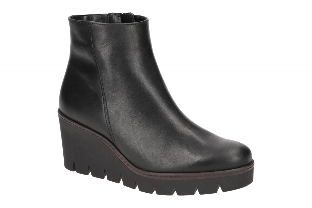 Gabor 74.780.27 - Damen Keilstiefelette Schwarz (Cognac) mit Gummisohle 1 Gabor 74.780.27 - Damen Keilstiefelette Schwarz (Cognac) mit Gummisohle