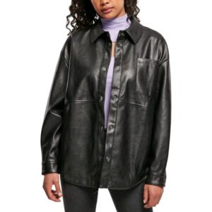 Urban Classics Ladies - Kunstleder Overshirt Hemd Jacke