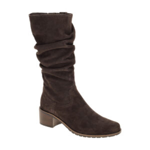 CAPRICE Damenstiefel 25401 Braun - dk brown | Echtleder, Velour, Blockabsatz,...