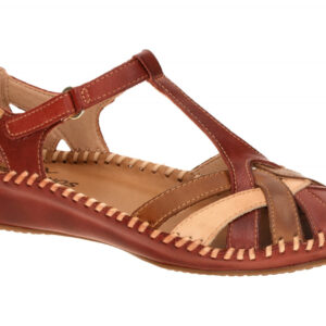 Pikolinos 655-0732C5 Sandia Damen Keilsandale Rot Echtleder Klettverschluss