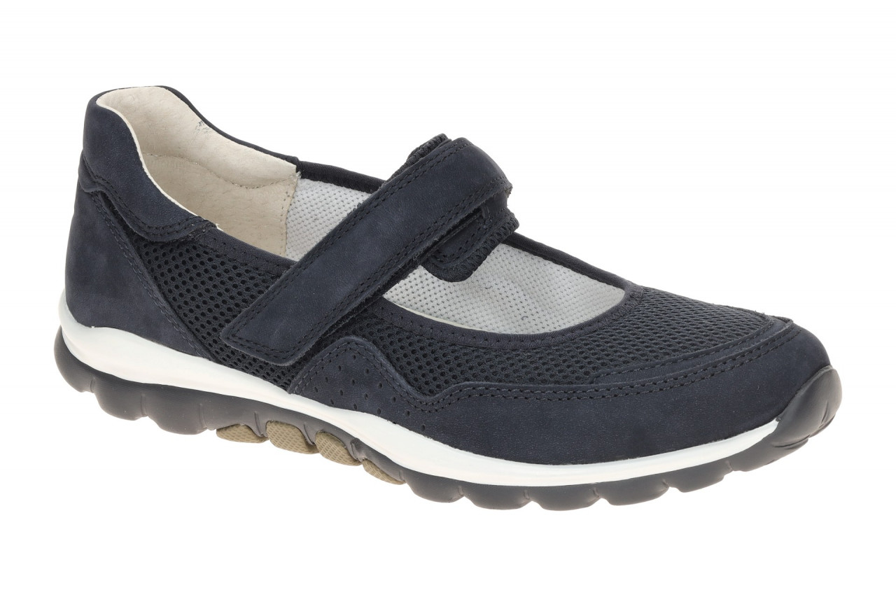 Gabor 86.961.36 ROLLINGSOFT Damenschuhe Ballerina Mary Jane Blue Nubuck Textil 1 Gabor 86.961.36 ROLLINGSOFT Damenschuhe Ballerina Mary Jane Blue Nubuck Textil