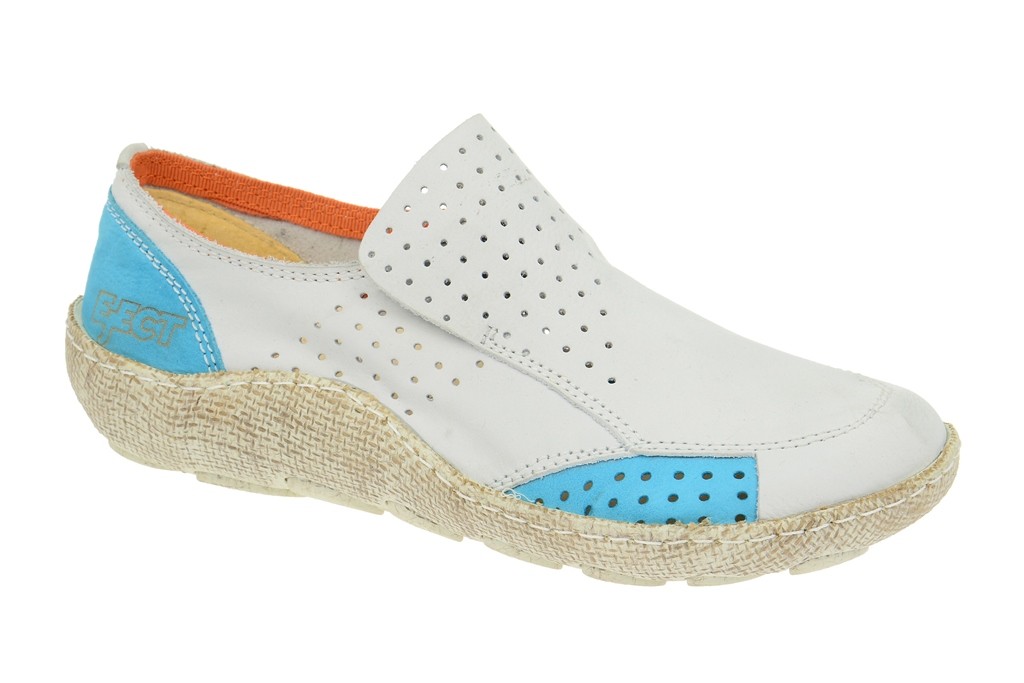 Eject 16233.1 Good_D Damen Slipper wei? hellblau Echtleder herausnehmbare Sohle 1 Eject 16233.1 Good_D Damen Slipper wei? hellblau Echtleder herausnehmbare Sohle