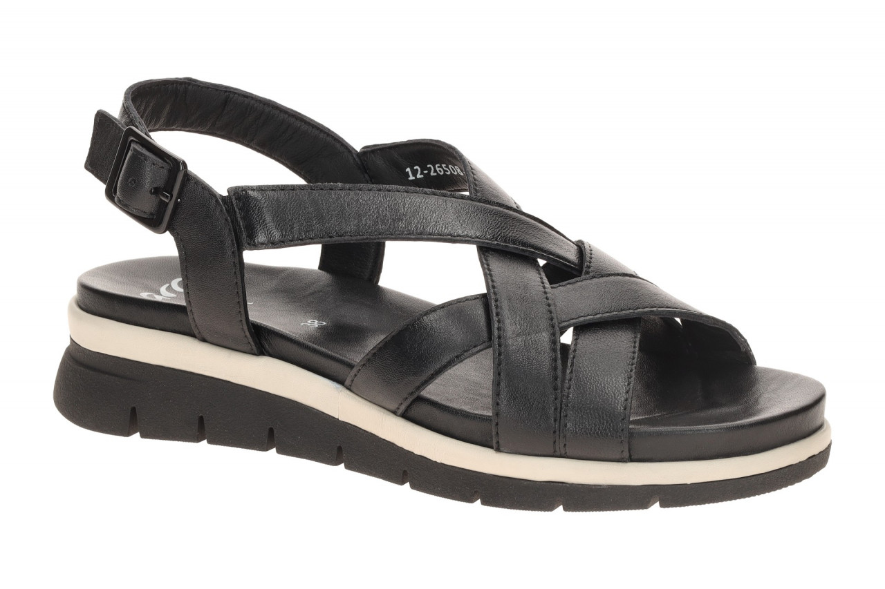 ara 12-26508 01 Damen Sandalette Schwarz/Cream Echtleder Keilabsatz - Riemche... 1 ara 12-26508 01 Damen Sandalette Schwarz/Cream Echtleder Keilabsatz - Riemche...