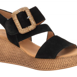 Gabor Damen Sandalette 84.771 in Schwarz - schwarz, Keilabsatz 4,5cm