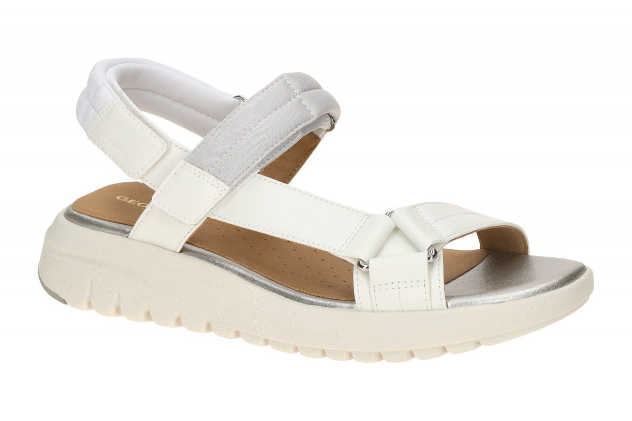 Geox Damen Sandale D65BSD FLEXTRIDE S in Wei? - white/lt grey, Keilabsatz 2cm 1 Geox Damen Sandale D65BSD FLEXTRIDE S in Wei? - white/lt grey, Keilabsatz 2cm