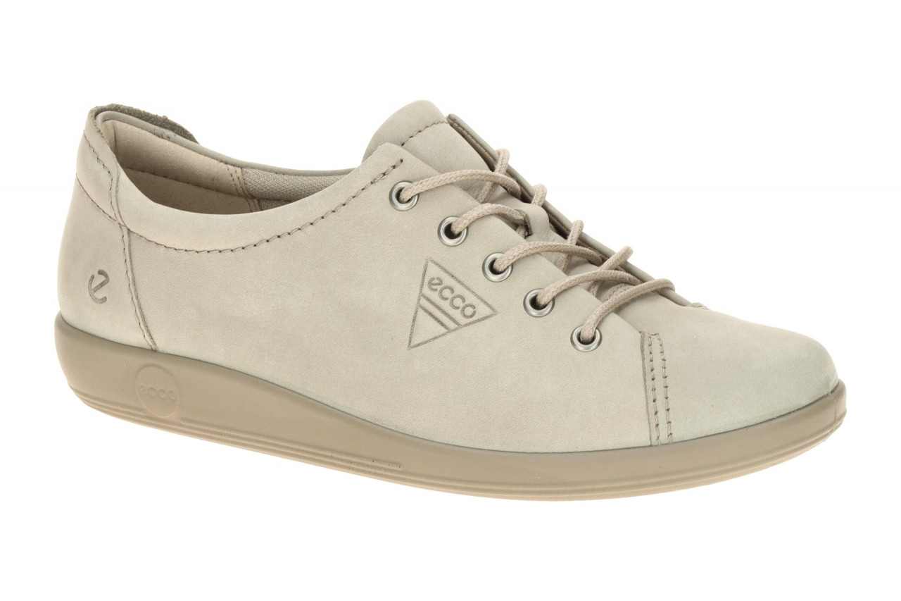 Ecco 206503 Soft 2.0 Lace Damenschuhe - grau pure cashmere Nubuck-leder 1 Ecco 206503 Soft 2.0 Lace Damenschuhe - grau pure cashmere Nubuck-leder