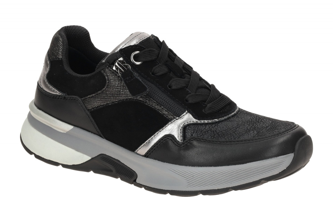 Gabor 76.847.67 ROLLINGSOFT Damen Sneaker schwarz Kombi bequem mit Keilabsatz 1 Gabor 76.847.67 ROLLINGSOFT Damen Sneaker schwarz Kombi bequem mit Keilabsatz