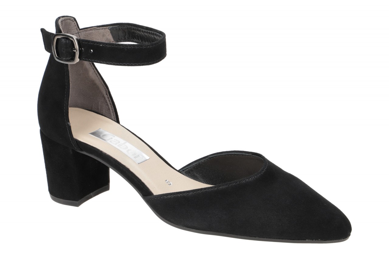 Gabor 81.340.17 Damenschuhe Riemchen Pumps Schwarz Velourleder Fu?bett Schnalle 1 Gabor 81.340.17 Damenschuhe Riemchen Pumps Schwarz Velourleder Fu?bett Schnalle