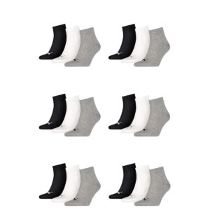 18 Paar Puma Unisex Quarter Socken Sneaker Gr. 35 - 49 für Damen Herren Füßling...