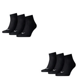 6 Paar Puma Unisex Quarter Socken Sneaker Gr. 35 - 49 für Damen Herren Füßlinge
