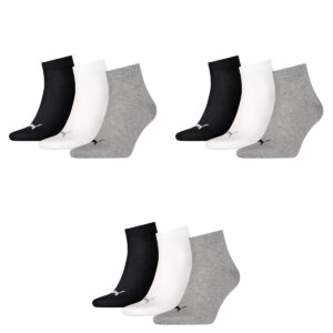 9 Paar Puma Unisex Quarter Socken Sneaker Gr. 35 - 49 für Damen Herren Füßlinge