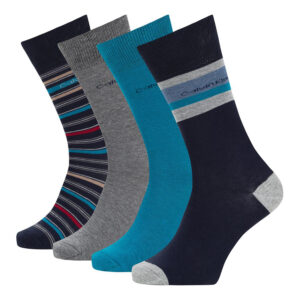 4 Paar Calvin Klein Combed Cotton Crew Socken Herren Geschenkbox Gr. 40-46