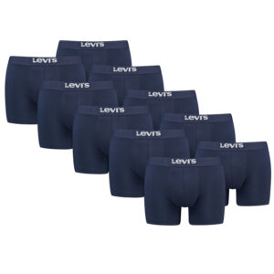 Levi's Solid Herren Boxershorts Unterwäsche aus Bio-Baumwolle im 10er Pack
