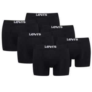 Levi's Solid Herren Boxershorts Unterwäsche aus Bio-Baumwolle im 6er Pack