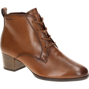 Tamaris 1-25131-43 305 Damen Stiefeletten cognac Leder Memory Foam Blockabsatz