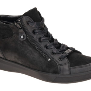 ara 12-14499 11 ROM-ST Damen-Sneaker Schwarz mit Shimmer-Effekt, weich gepols...
