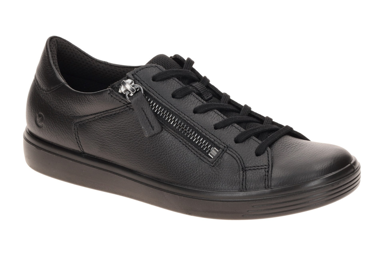 Ecco 218723 Classic Sneaker Zip Women Schwarz Echtleder Textil PU-Laufsohle 1 Ecco 218723 Classic Sneaker Zip Women Schwarz Echtleder Textil PU-Laufsohle