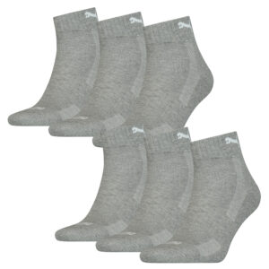 6 Paar Puma Quarter Socken mit Frottee-Sohle Gr. 35 - 46 Unisex Cushioned Kurzso...