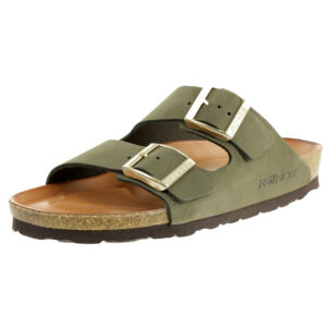 Rohde Alba Pantolette Damen Hausschuhe Leder Sandale 5650 61 Olive