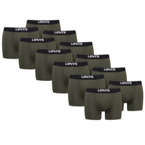 Levi's Solid Herren Boxershorts Unterwäsche aus Bio-Baumwolle im 12er Pack