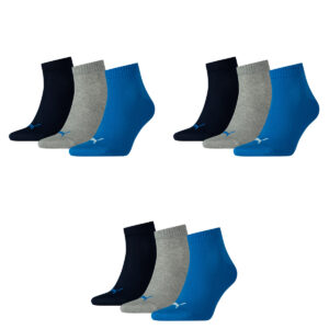 9 Paar Puma Unisex Quarter Socken Sneaker Gr. 35 - 49 für Damen Herren Füßlinge
